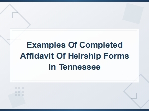 Affidavit of Heirship Examples for Tennessee Property